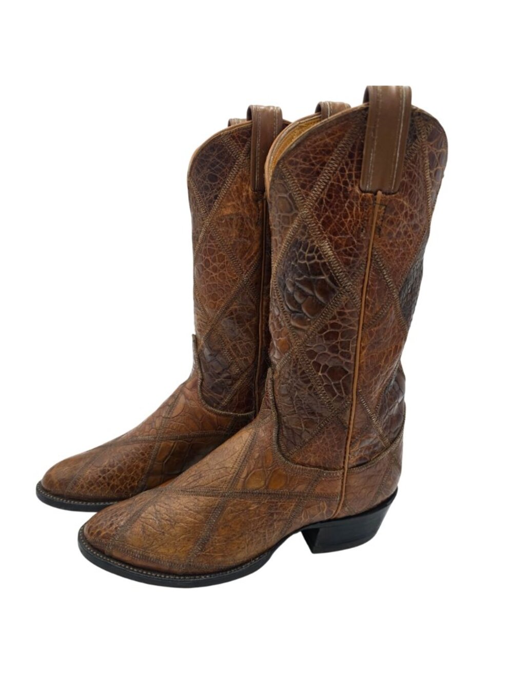 Vintage Tony Lama Full Sea Turtle Honey Brown Men 8D Cowboy Western Boots Preban - Picture 11 of 16
